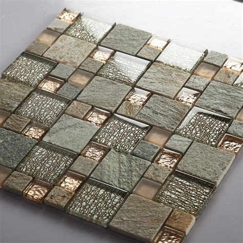 grey glass mosaic tile natural stone tiles marble tile wall ...