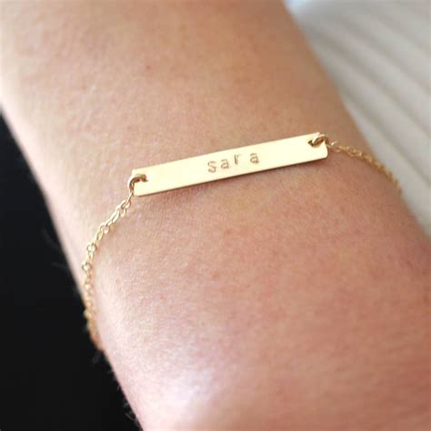 Personalised Gold Nameplate Bracelet By A Box For My Treasure ...