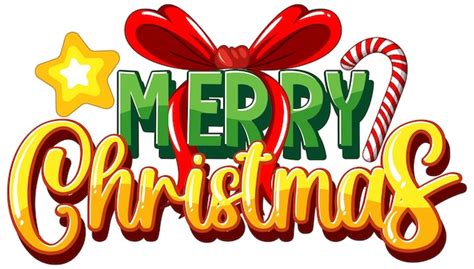 Free Vector | Merry Christmas sign icon cartoon