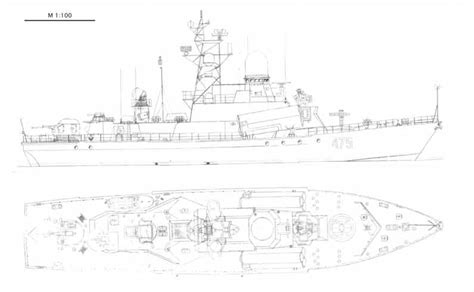 Model ship plans and drawings. Corvette.