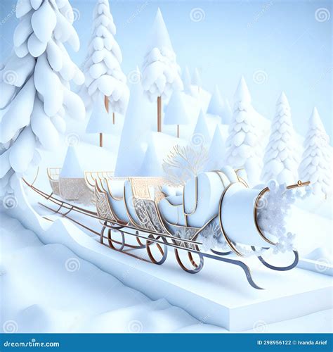 Sleigh Ride Christmas Soft White Color Wallpaper Stock Illustration - Illustration of reindeer ...