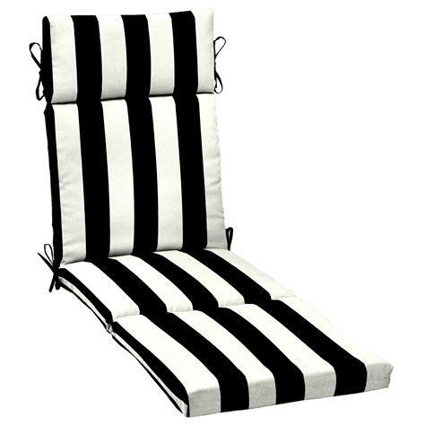 Better Homes & Gardens Outdoor Chaise Lounge Cushion Black and White 42.5 x 21, BHG Cabana ...