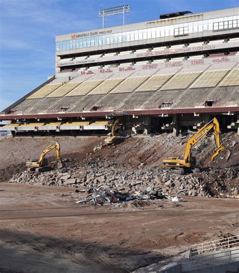 Excavators in Action at Sun Devil Stadium Renovation