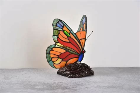 STAINED GLASS BUTTERFLY Style Retro Tiffany Accent Lamp Table Lamp Desk Lamp 8"H $80.91 - PicClick