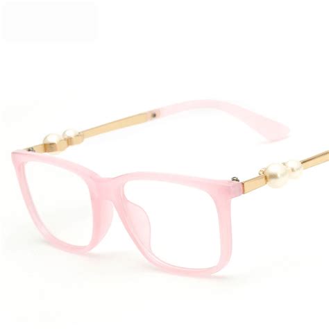 New Style Luxurious Women Fashion Pink Square Prescription Glasses ...