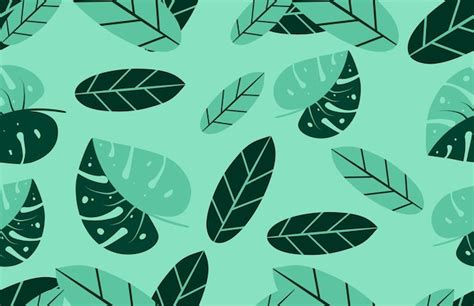 Premium Vector | Green palm tree leaf seamless pattern with green background