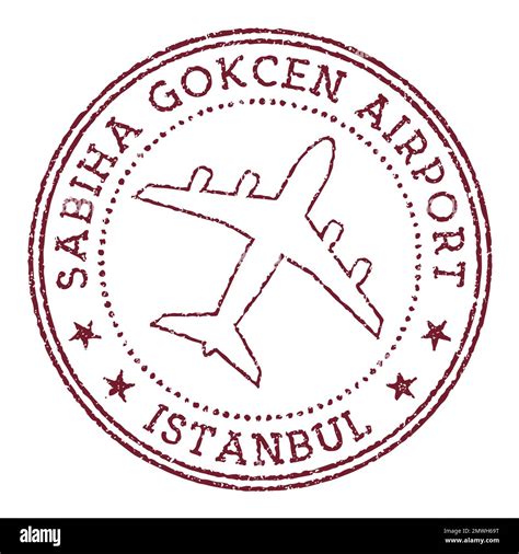 Sabiha Gokcen Airport Istanbul stamp. Airport of Istanbul round logo. Vector illustration Stock ...