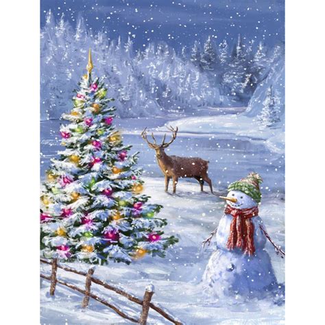 Christmas Tree Snowman Deer 5D Diamond Painting - 5diamondpainting.com – Five Diamond Painting