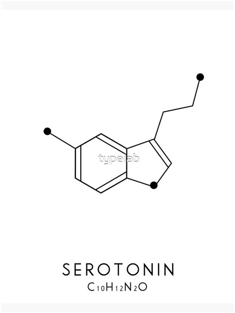 "Serotonin Molecular Structure - White" Poster for Sale by typelab | Redbubble