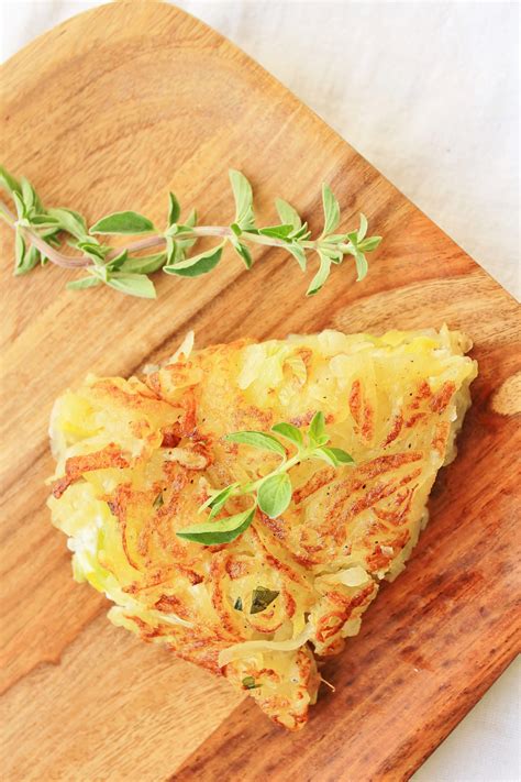 Swiss Potato Rosti with Goat Cheese and Leeks - Alison's Wonderland Recipes