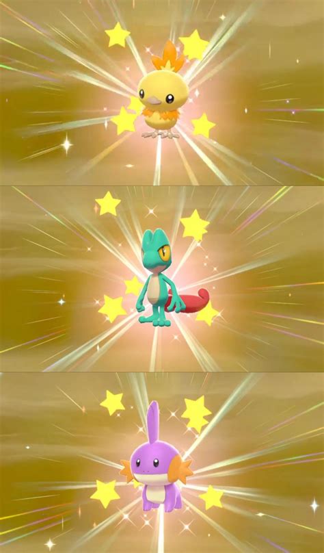 Shiny Hoenn Starter Trio, Complete! : r/PokemonSwordAndShield