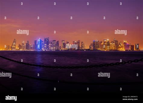 Doha skyline and cruise port 20-01-2023 Doha Qatar Stock Photo - Alamy