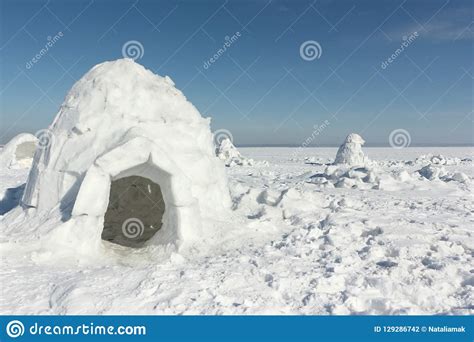 Igloo Standing on a Snowy Glade Stock Photo - Image of copy, background: 129286742