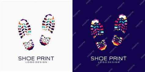 Premium Vector | Shoe print logo