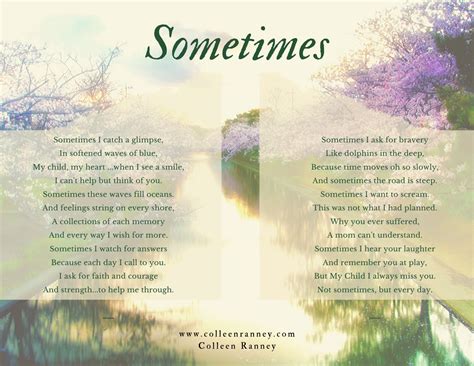 Sometimes (Poem about Child Loss) – Colleen Ranney