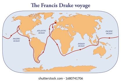 Sir Francis Drake Voyage Map