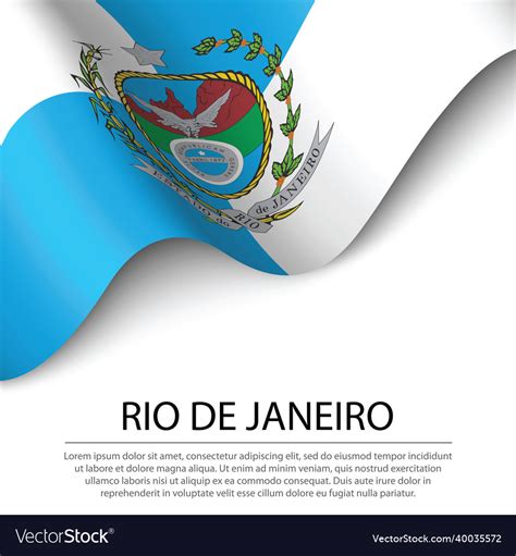 Waving flag of rio de janeiro is a state Vector Image