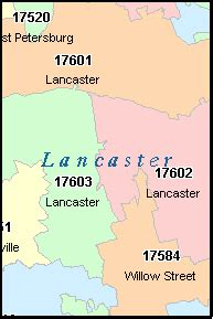 Lancaster Zip Codes Map