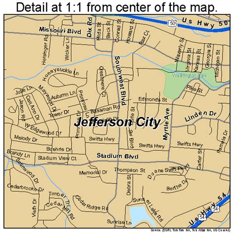 Jefferson City Missouri Street Map 2937000