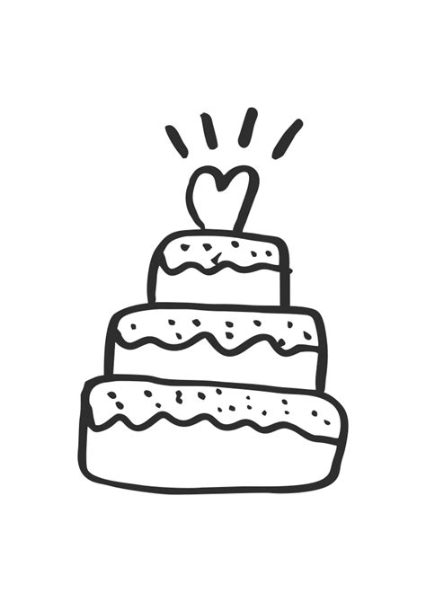 Wedding Cake with Heart Topper Free SVG File - SVG Heart