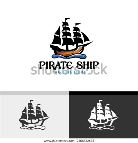 Pirate Ship Logo Design Waves Under Stock Vector (Royalty Free) 2408832675 | Shutterstock