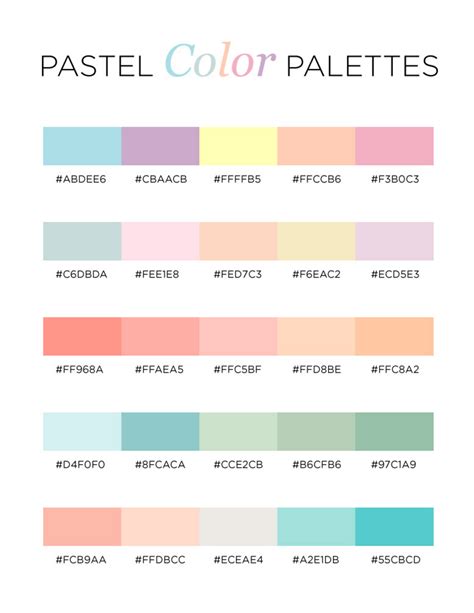 Pastel Color Palettes for Your Creative Projects