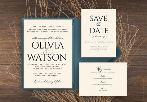 Wedding Invitation Templates with Elegant Typography Design | Download ...