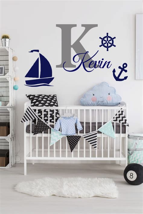 Personalized Name Wall Decal Sail Boat Wall Decal Ship - Etsy