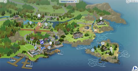 The Sims 4 world: Brindleton Bay list of lots and houses