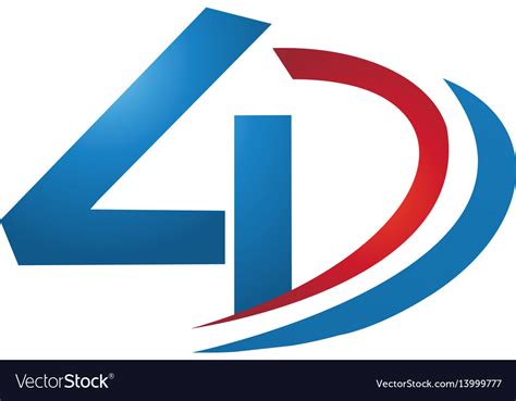 4d logo design concept Royalty Free Vector Image