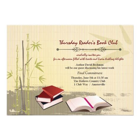 Book Club Gathering Invitation | Zazzle