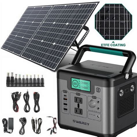 SWAREY Portable Solar Generator 518Wh Power Station Battery Pack with ...