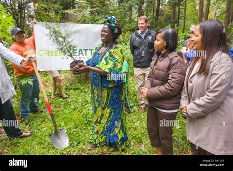 Nobel Peace Prize laureate Wangari Maathai at Pelly Place Natural Area ...