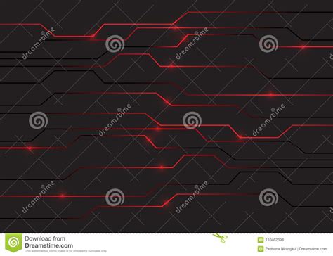 Abstract Red Circuit Light Technology Power Design Modern Futuristic ...