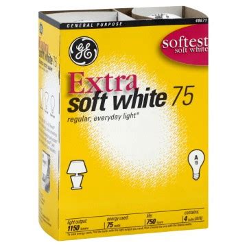 G.E. Extra Soft White Light Bulbs 75 Watt