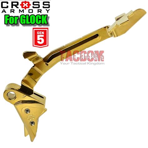 CROSS ARMORY USA GOLD Flat Face Trigger for Glock GEN 5 – 17 / 19 / 19X ...