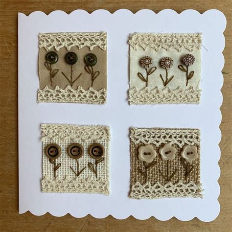 Inchies | Button crafts, Fabric cards, Fabric postcards