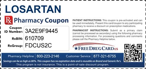 Losartan Coupon - Free Prescription Savings at Pharmacies Nationwide