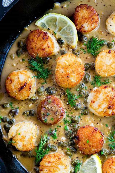 Pan Seared Scallops with Lemon Caper Sauce - GetSlimThin