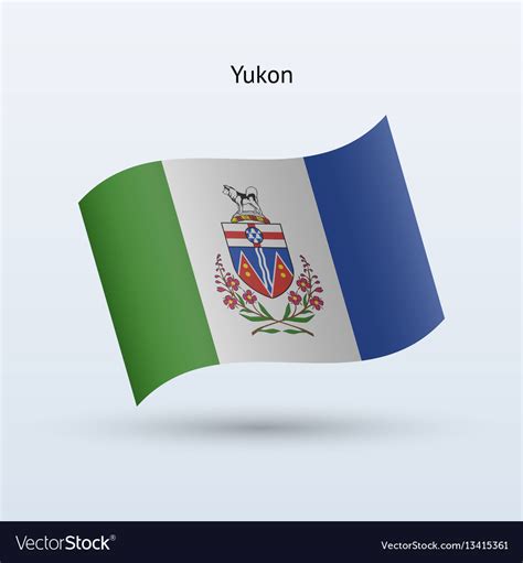 Canadian territory of yukon flag waving form Vector Image