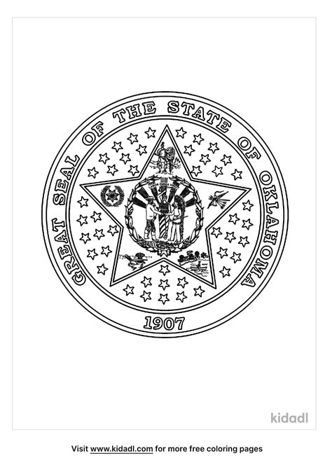 Free Oklahoma State Seal Coloring Page | Coloring Page Printables | Kidadl