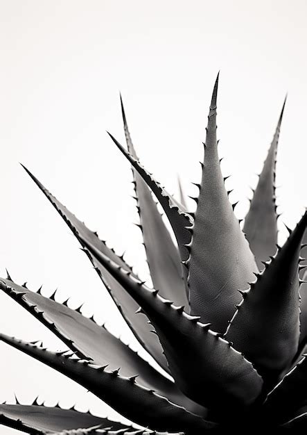 Premium AI Image | Monochrome Cactus An Exquisite Black and White ...