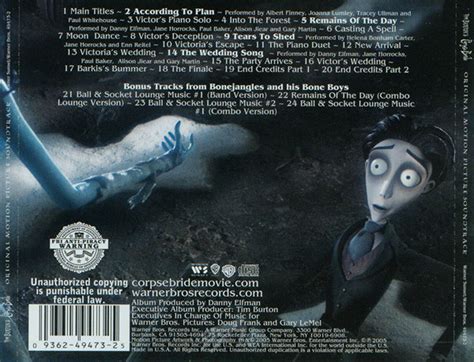 Corpse Bride (2005) Original Soundtrack (Back) by kidsfan on DeviantArt