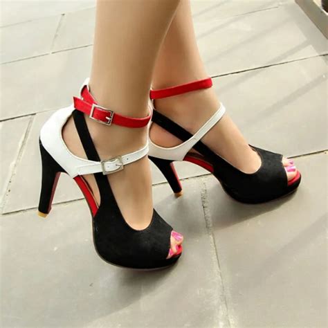 Red Sole Shoes Woman Sexy Red Bottom High Heels Fashion Party Ankle ...