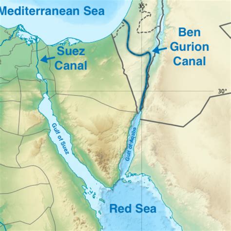 Proposed maps of the Ben Gurion Canal, Israel, an alternative to the ...