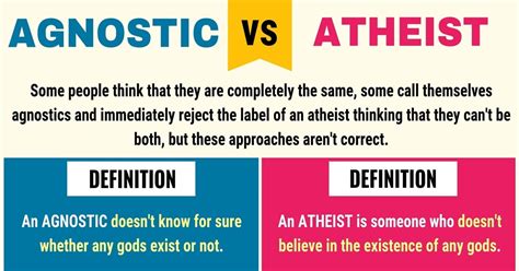 Agnostic vs. Atheist: Understanding the Difference • 7ESL