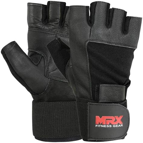 MRX Weight Lifting Gloves Leather Workout Glove with Long Wrist Strap Black Small - Walmart.com ...