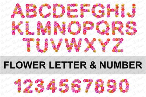 Flower Letter and Number Font Bundle Bundle · Creative Fabrica