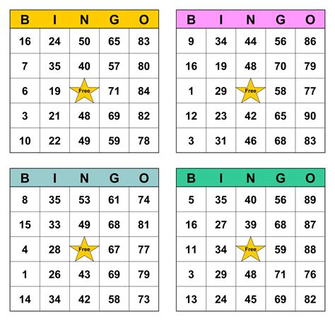 Bingo Free Printable Cards - Printable Templates