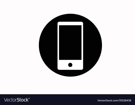 Cellphone or mobile black and white icon Vector Image